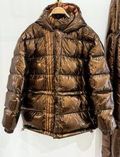 Load image into Gallery viewer, Metallic Long Puffer Coat (like new, worn once)