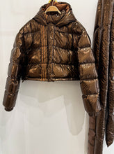 Load image into Gallery viewer, Metallic Long Puffer Coat (like new, worn once)