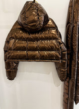 Load image into Gallery viewer, Metallic Long Puffer Coat (like new, worn once)