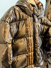 Load image into Gallery viewer, Metallic Long Puffer Coat (like new, worn once)