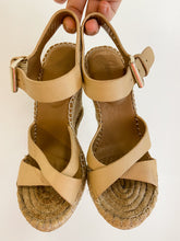 Load image into Gallery viewer, Leather Espadrille Wedge Sandals
