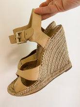 Load image into Gallery viewer, Leather Espadrille Wedge Sandals
