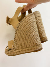 Load image into Gallery viewer, Leather Espadrille Wedge Sandals
