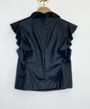 Load image into Gallery viewer, Vegan Leather Ruffle Top (orig. ~$350)
