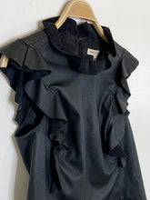 Load image into Gallery viewer, Vegan Leather Ruffle Top (orig. ~$350)
