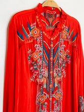 Load image into Gallery viewer, Embroidered Long Sleeve Button Up Blouse
