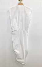 Load image into Gallery viewer, Cotton Poplin Sleeveless Button Up Ruched Midi Dress
