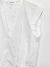 Load image into Gallery viewer, Cotton Poplin Sleeveless Button Up Ruched Midi Dress
