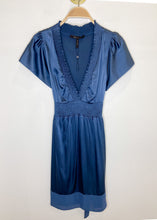 Load image into Gallery viewer, Silk Short Sleeve Dress with Waist Tie (NWOT)
