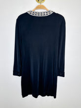 Load image into Gallery viewer, Silk Long Sleeve Tunic with Gemstone Neck Line
