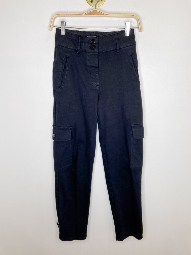 High Rise Denim Cargo Pants