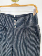 Load image into Gallery viewer, Linen/Cotton Striped High Rise Tapered Leg Pant
