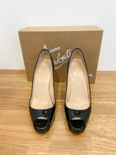 Load image into Gallery viewer, Very Prive 120 Patent Leather Peep Toe Stilettos (with box, orig. $745)
