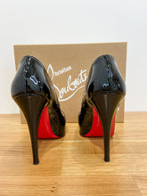 Load image into Gallery viewer, Very Prive 120 Patent Leather Peep Toe Stilettos (with box, orig. $745)
