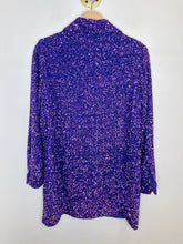 Load image into Gallery viewer, Sequin Long Sleeve Button Front Shirt Dress (NWT, orig. ~$200))
