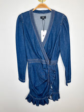 Load image into Gallery viewer, Denim Long Sleeve Wrap Dress (NWT, orig. $268)
