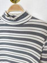 Load image into Gallery viewer, Striped Turtleneck with Ruffled Trim
