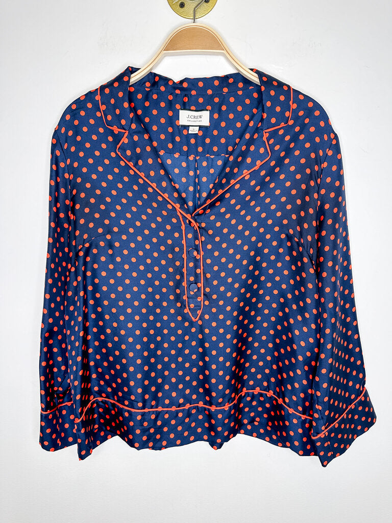 Silk Polka Dot Long Sleeve