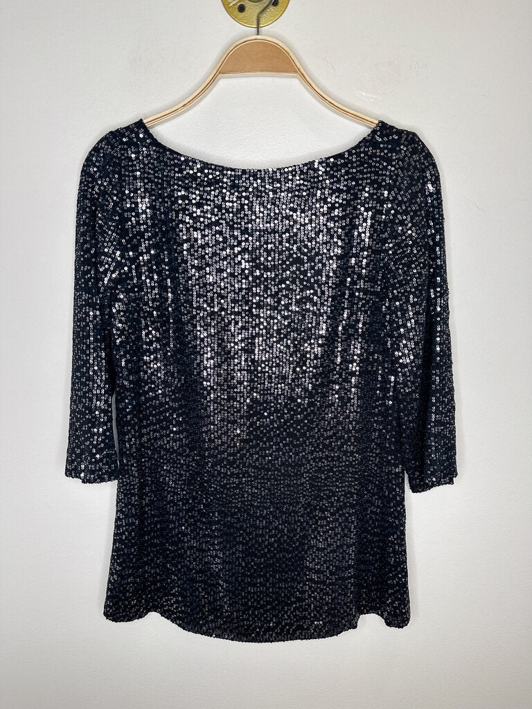 Silk Sequin 3/4 Sleeve Blouse