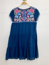 Load image into Gallery viewer, Embroidered Cotton Short Sleeve Tiered Dress
