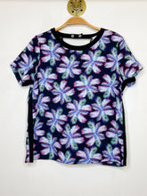 Load image into Gallery viewer, Palm Print Short Sleeve Shirt with Open Back
