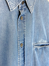 Load image into Gallery viewer, Chambray Slim Cut Long Sleeve Button Up Shirt (orig. ~$1000)
