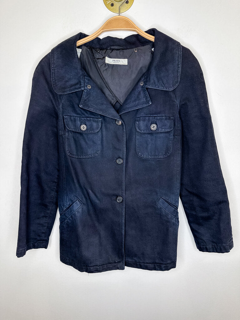 Cotton Denim Button Up Jacket