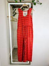 Load image into Gallery viewer, Organic Cotton Windowpane Plaid Jumpsuit
