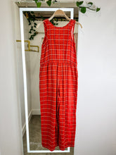 Load image into Gallery viewer, Organic Cotton Windowpane Plaid Jumpsuit
