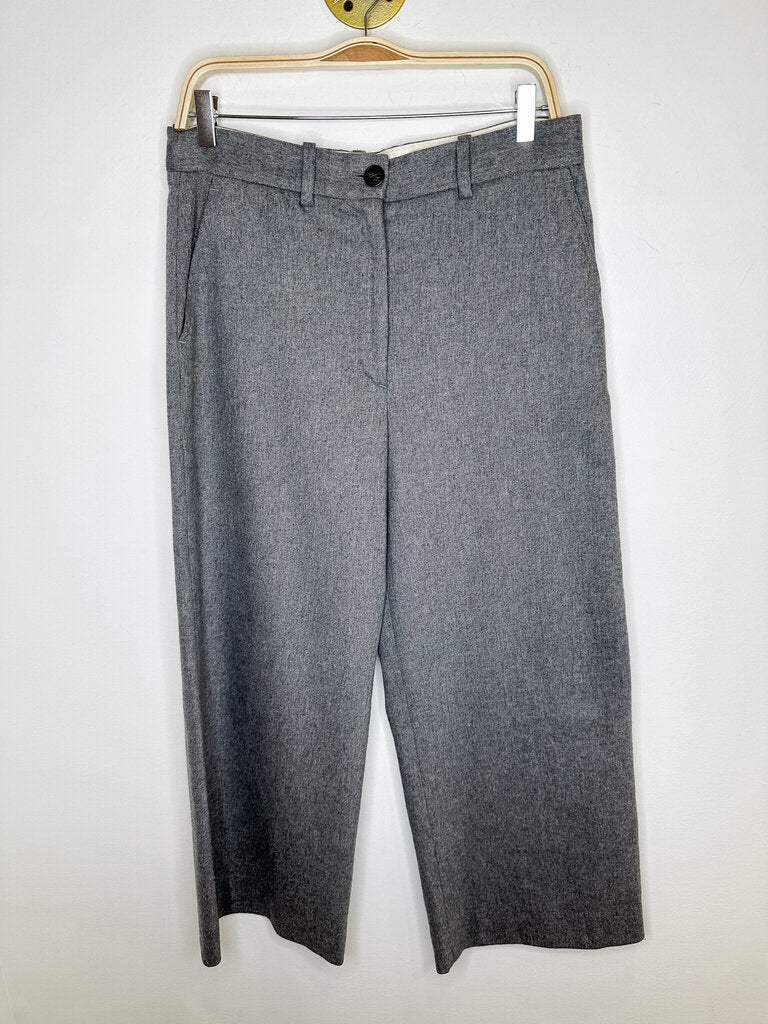 Wool High Rise Wide Leg Trousers