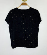 Load image into Gallery viewer, Metallic Dot Print Lettuce-Edge Tee
