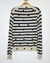 Load image into Gallery viewer, Cashmere Striped + Dot Crewneck Sweater
