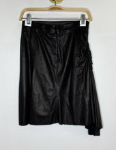 Load image into Gallery viewer, Leather Asymmetrical Mini Skirt with Side Embellishment
