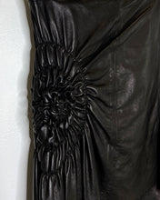 Load image into Gallery viewer, Leather Asymmetrical Mini Skirt with Side Embellishment
