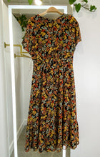 Load image into Gallery viewer, Floral Flutter Sleeve V-Neck Midi Dress
