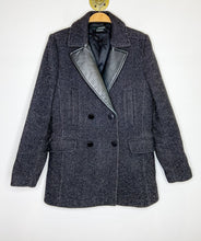 Load image into Gallery viewer, Wool Blend Double Breasted Jacket with Leather Lapels
