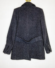 Load image into Gallery viewer, Wool Blend Double Breasted Jacket with Leather Lapels
