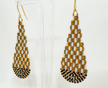 Load image into Gallery viewer, Checkered Drops Beaded Earrings
