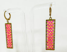 Load image into Gallery viewer, Checkerboard Brass Earrings
