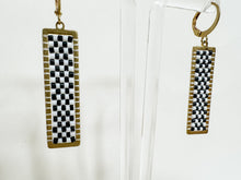 Load image into Gallery viewer, Checkerboard Brass Earrings
