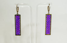 Load image into Gallery viewer, Checkerboard Brass Earrings
