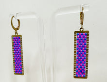 Load image into Gallery viewer, Checkerboard Brass Earrings
