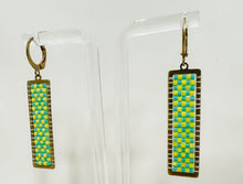 Load image into Gallery viewer, Checkerboard Brass Earrings
