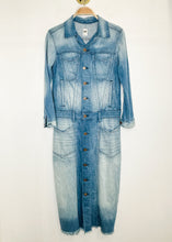 Load image into Gallery viewer, Button Front Long Sleeve Denim Midi Dress
