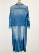 Load image into Gallery viewer, Button Front Long Sleeve Denim Midi Dress
