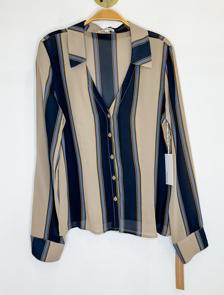 Drew Striped Long Sleeve Button Up Shirt (NWT, orig. $148)