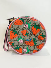 Load image into Gallery viewer, GG Supreme Strawberry 6.5&quot; Round Wristlet
