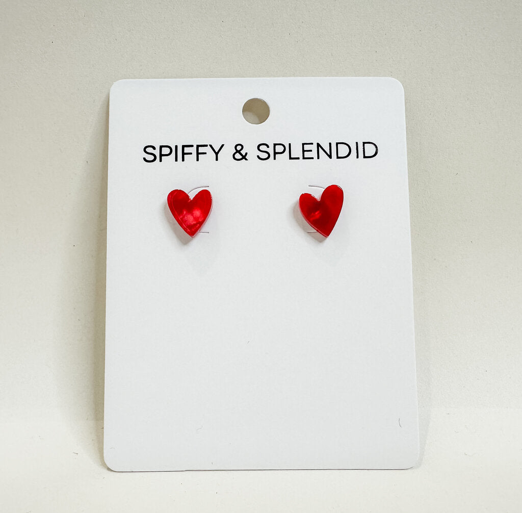 Hand Drawn Heart Studs