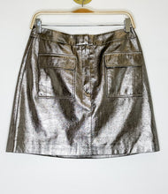 Load image into Gallery viewer, Vegan Leather Metallic Skirt (NWT, orig. ~$245))
