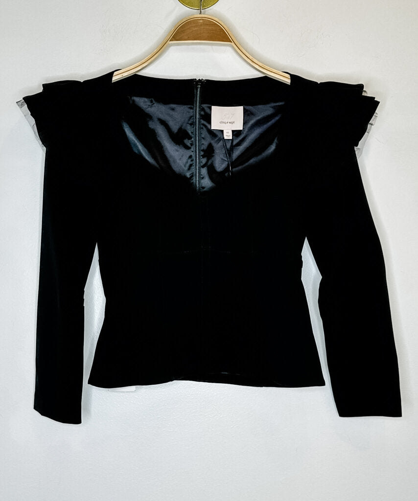 Dahlia Cropped Ruffle Sleeve Blouse (NWT)